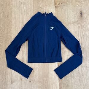Gymshark Vital Midi Zip Up Jacket Size XS Blue
